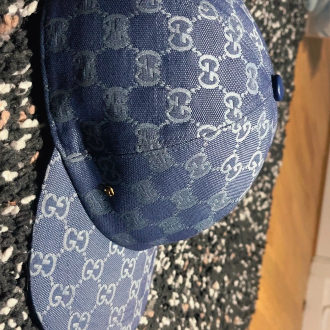 Blå Gucci keps med GG-mönster - 1