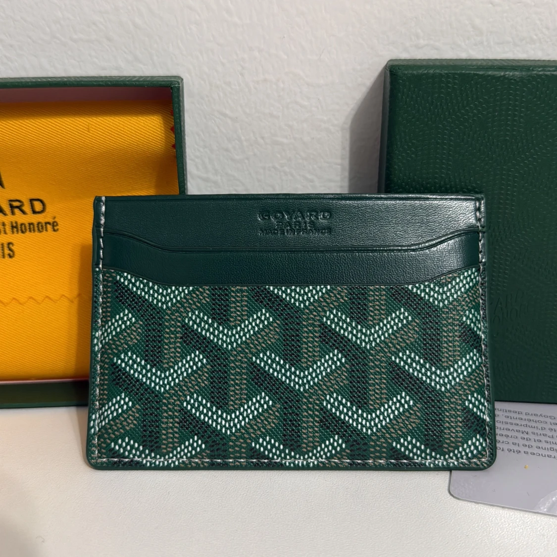 Grön G yard plånbok med mönster - 2