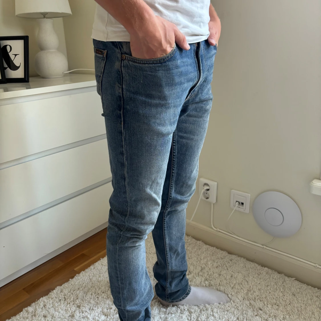 Blå lean Dean nudie jeans - 1