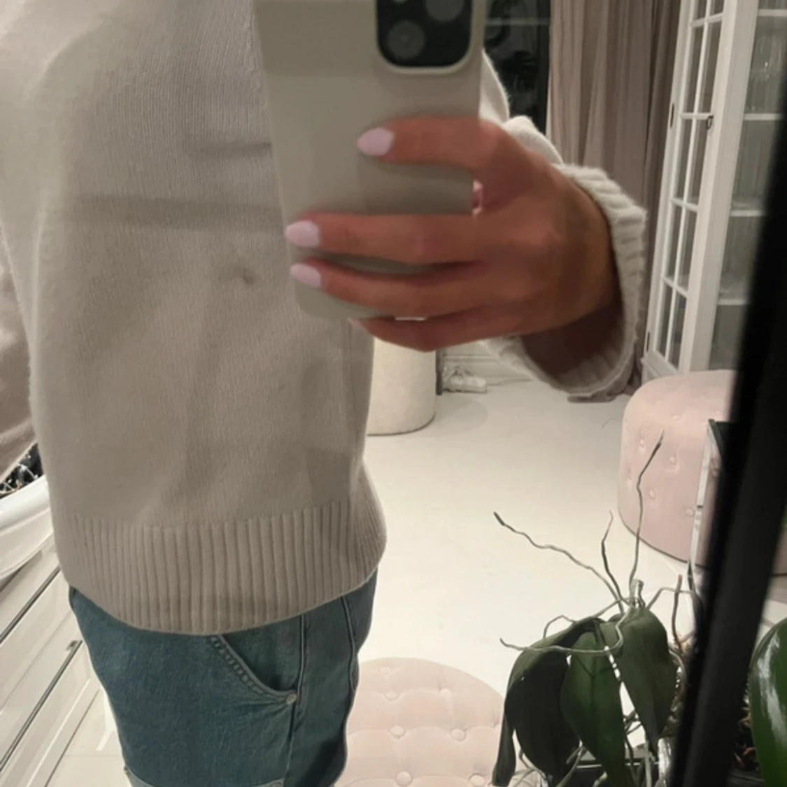 Ljusbeige polotröja i ull/kashmir H&M - 1