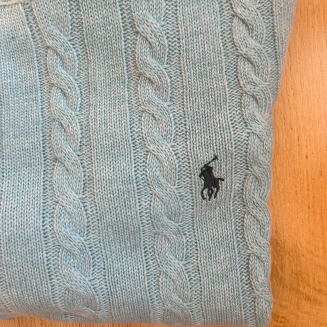 Ljusblå kabelstickad tröja Polo Ralph Lauren - 3