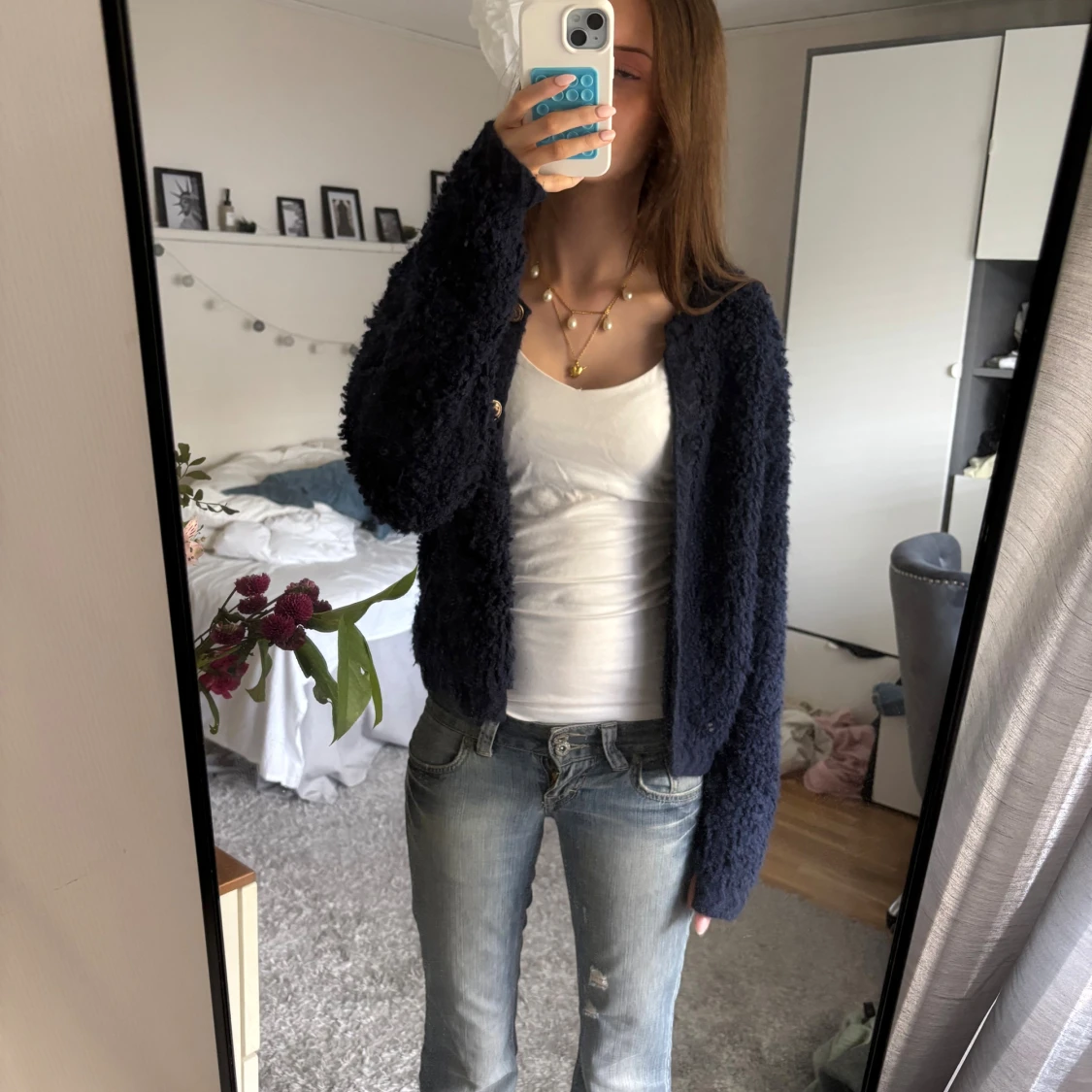 Mysig stickad kofta - 1