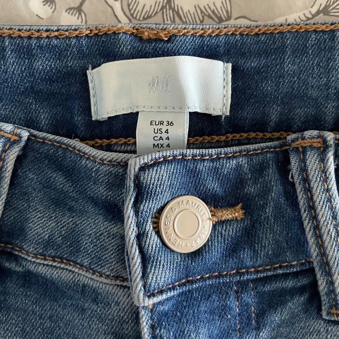 Blå skinny jeans med hög midja - 4