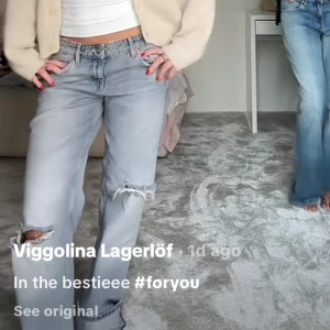 baggy lågmidjade jeans zara - endast använda några ggr 💗