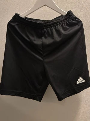 Svarta träningsshorts från Adidas barn 152 - Säljer ett par klassiska svarta träningsshorts från Adidas med elastisk midja och logga på benet. 