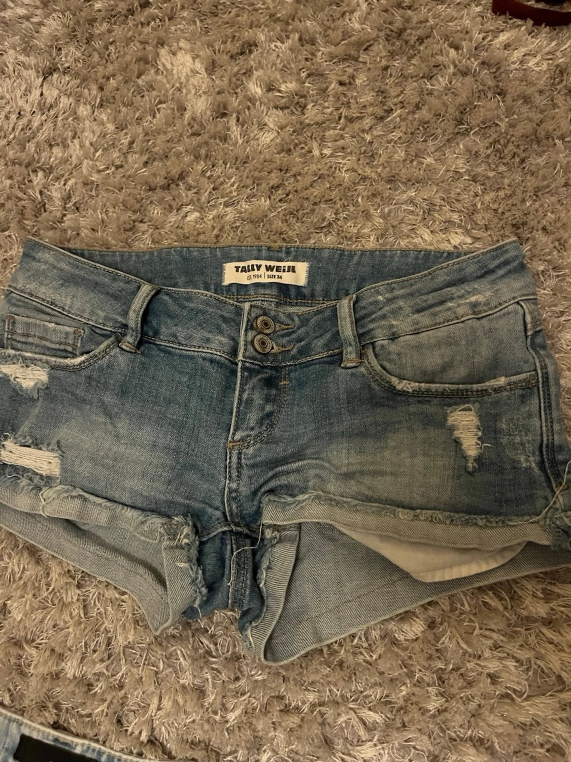 Blå low waist jeansshorts från Tally Weijl
