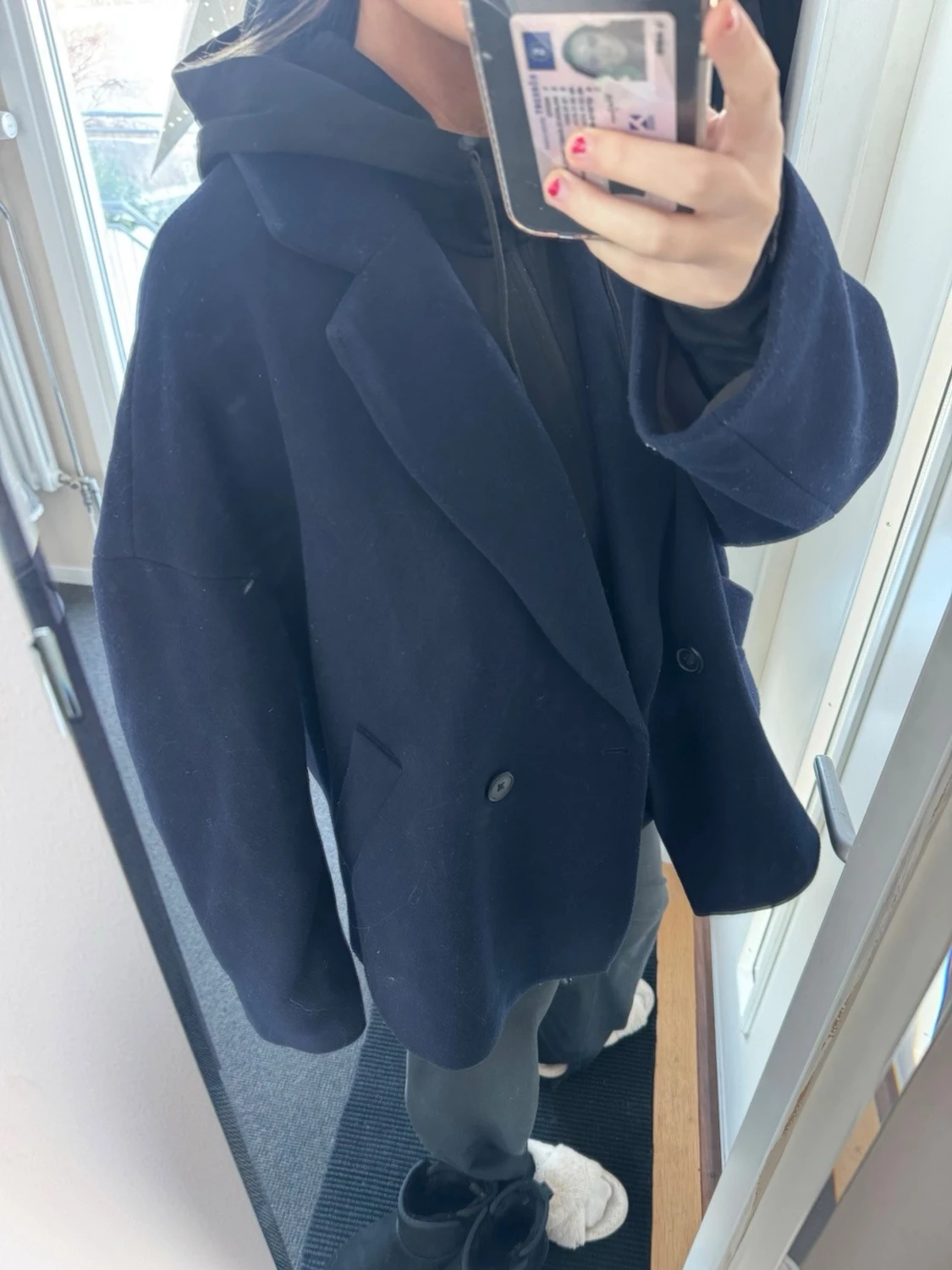 Mörkblå oversized kavaj