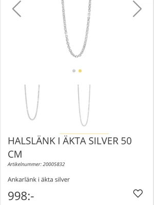 Halsband äkta silver - ▫️Kedja i silver 925  ▫️Bra skick  ▫️Bredd: 3,5mm  ▫️Längd: 50cm