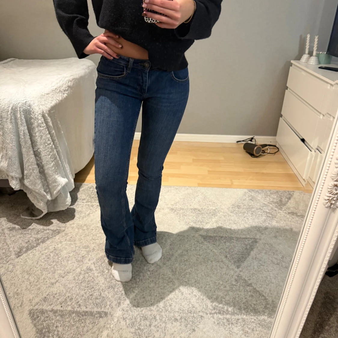 Blå bootcut jeans från Selected - 1