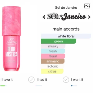 Sol de Janeiro Flor Mistica - Flor Mistica från Sol de Janeiro bjuder på en fräsch och blommig vibe med inslag av kokosvatten, apelsinblom, gardenia, flamingoblomma, vit ros, palmblad och mysk. Perfekt för dig som vill sticka ut med en unik och ungdomlig doft. Använd en gång så typ allt kvar.