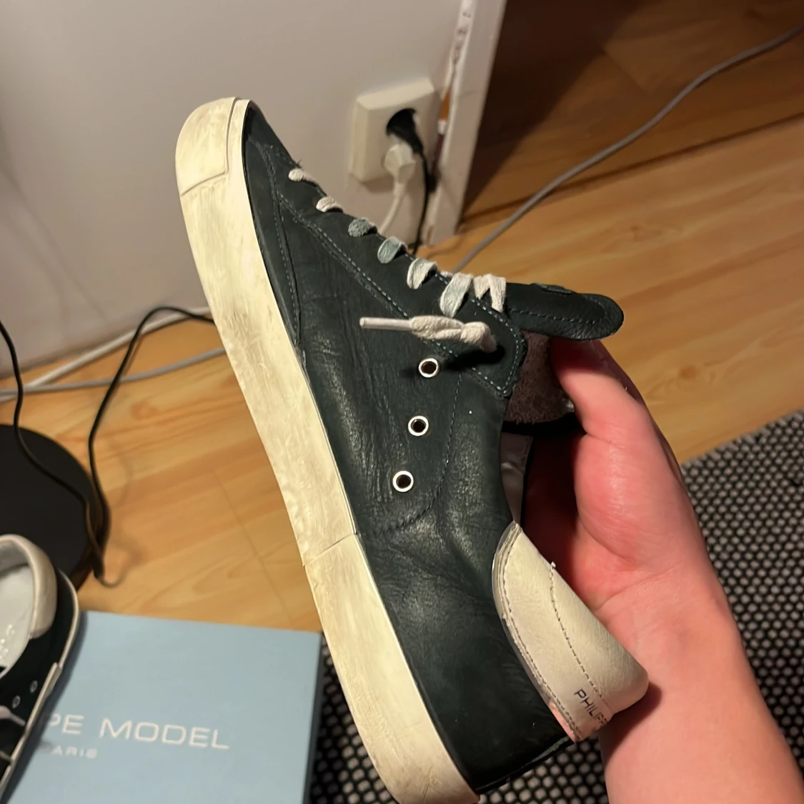 Philippe Model svarta sneakers i skinn - 1