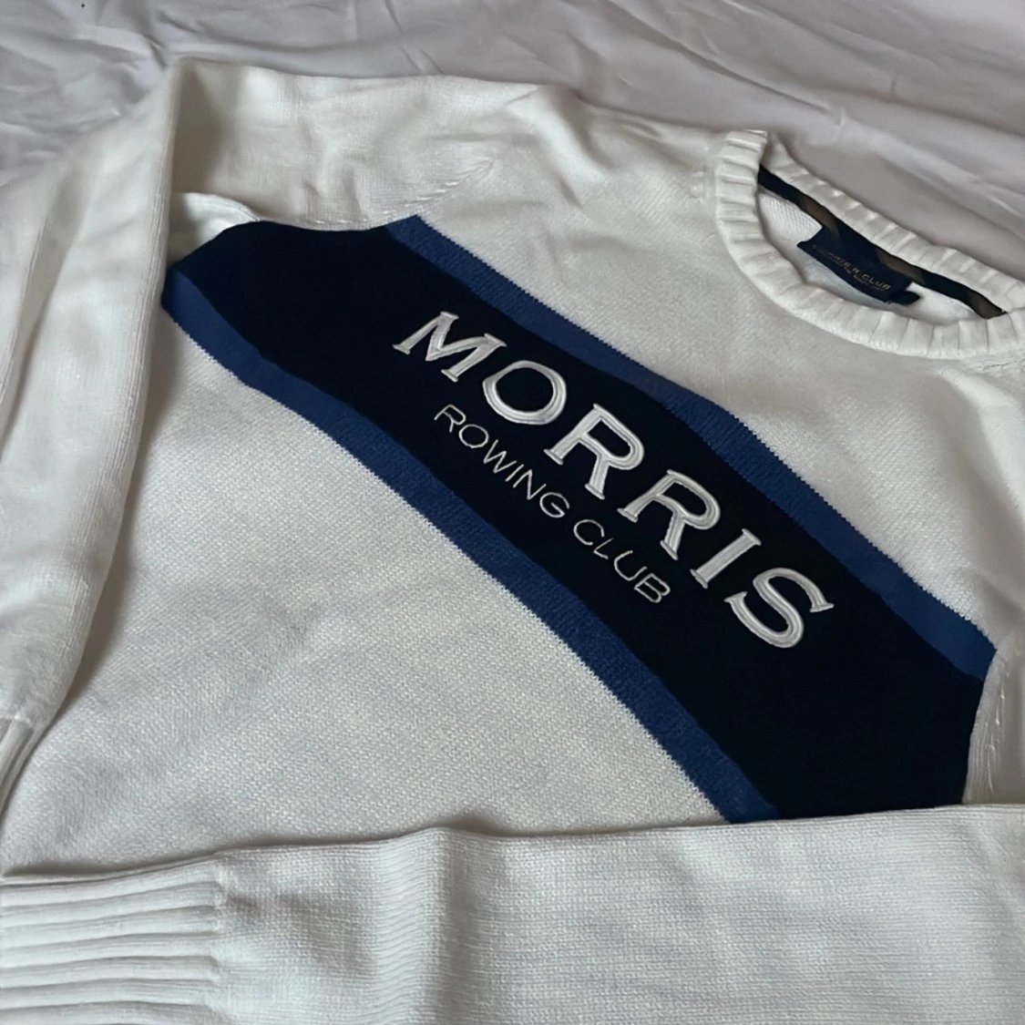 Vit stickad tröja från Morris Rowing Club - 2