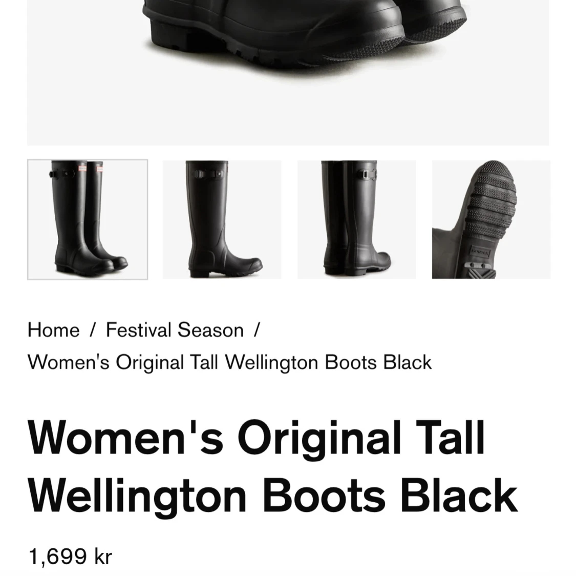 Hunter classic svarta höga stövlar - 1