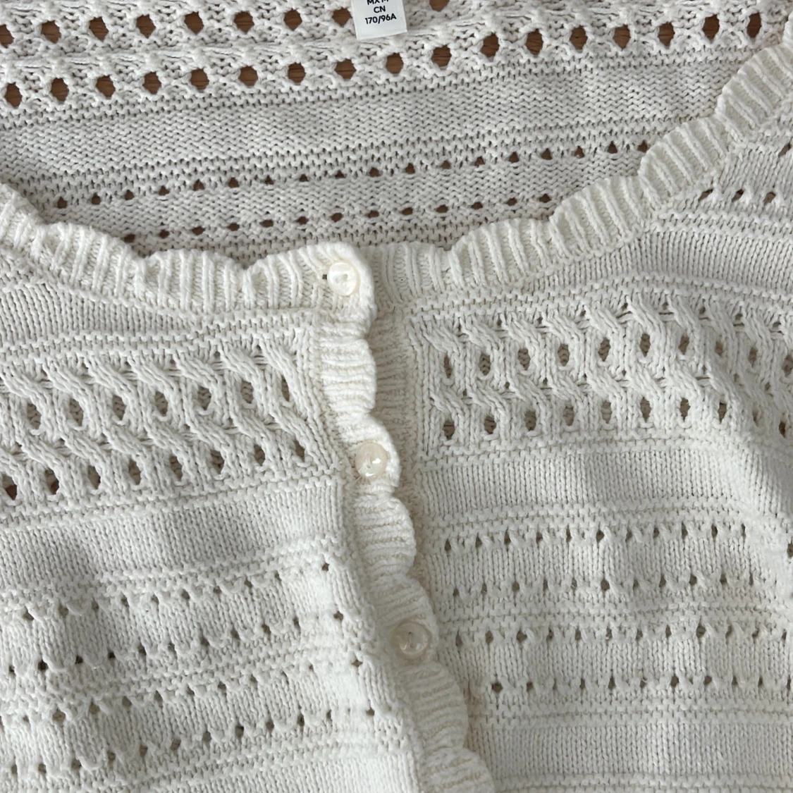 Vit stickad croppad bolerotopp H&M - 3