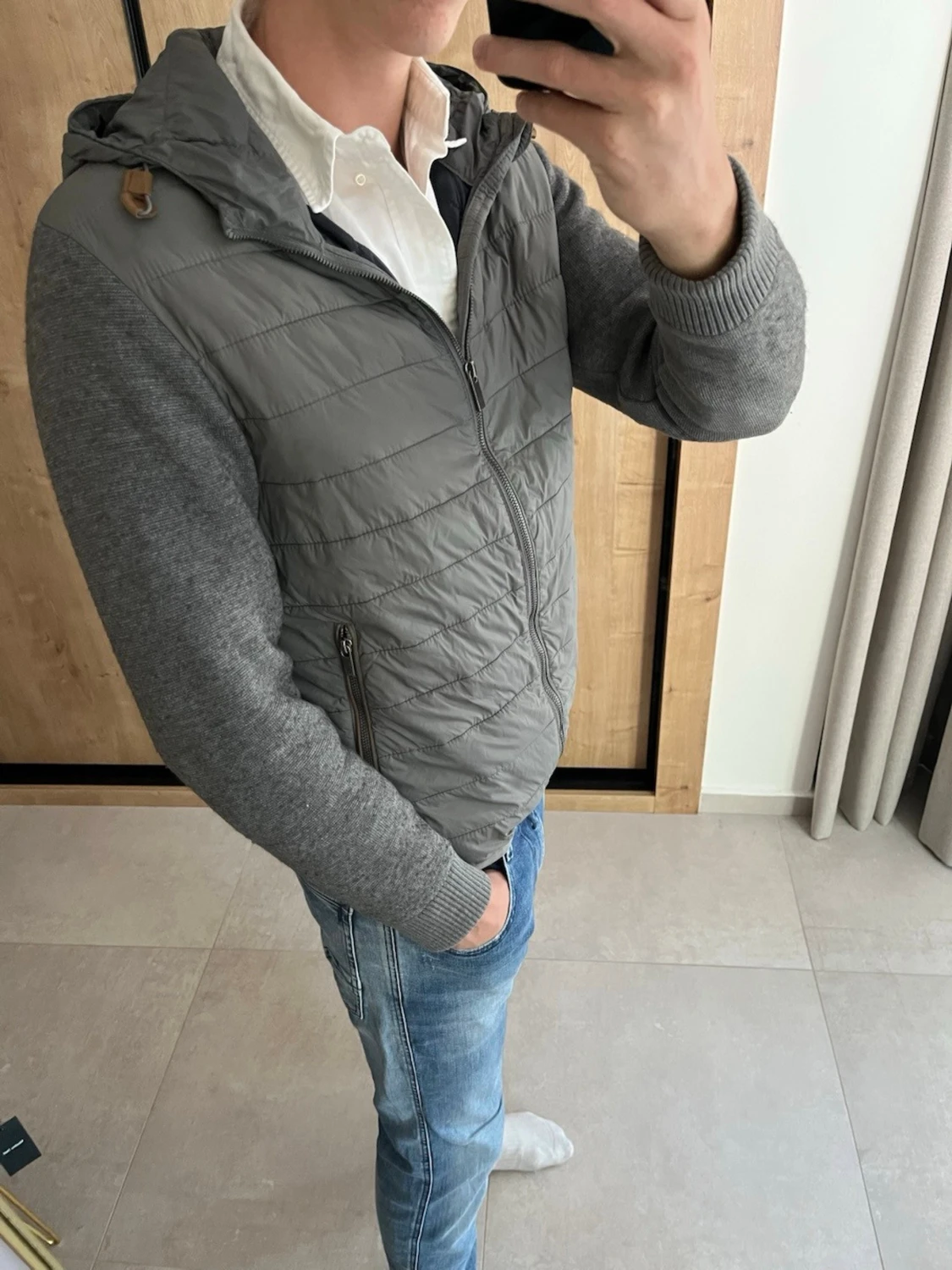 Grå cardigan jacka från Massimo Dutti - 1