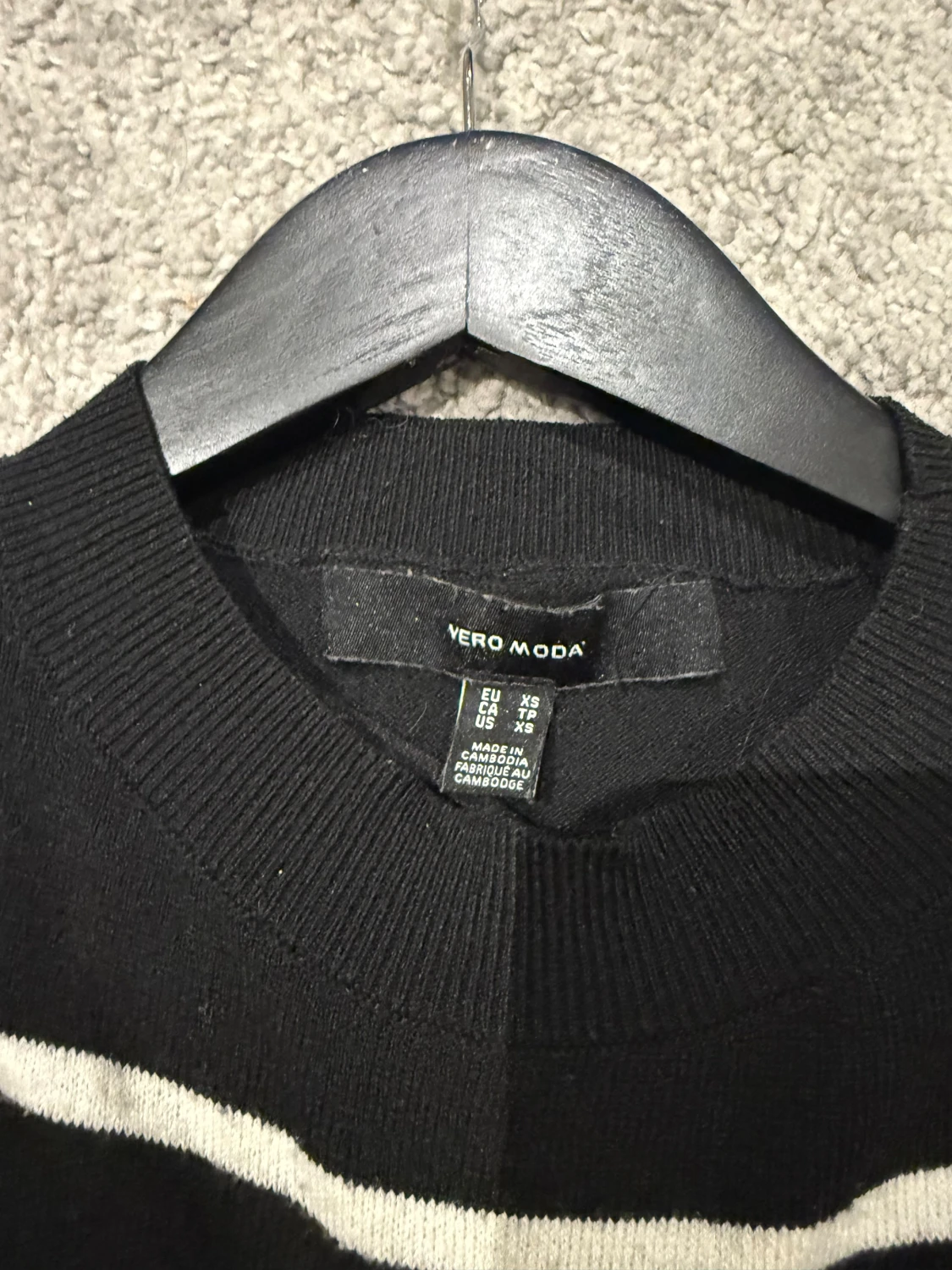 Svartvit randig stickad tröja Vero Moda - 2