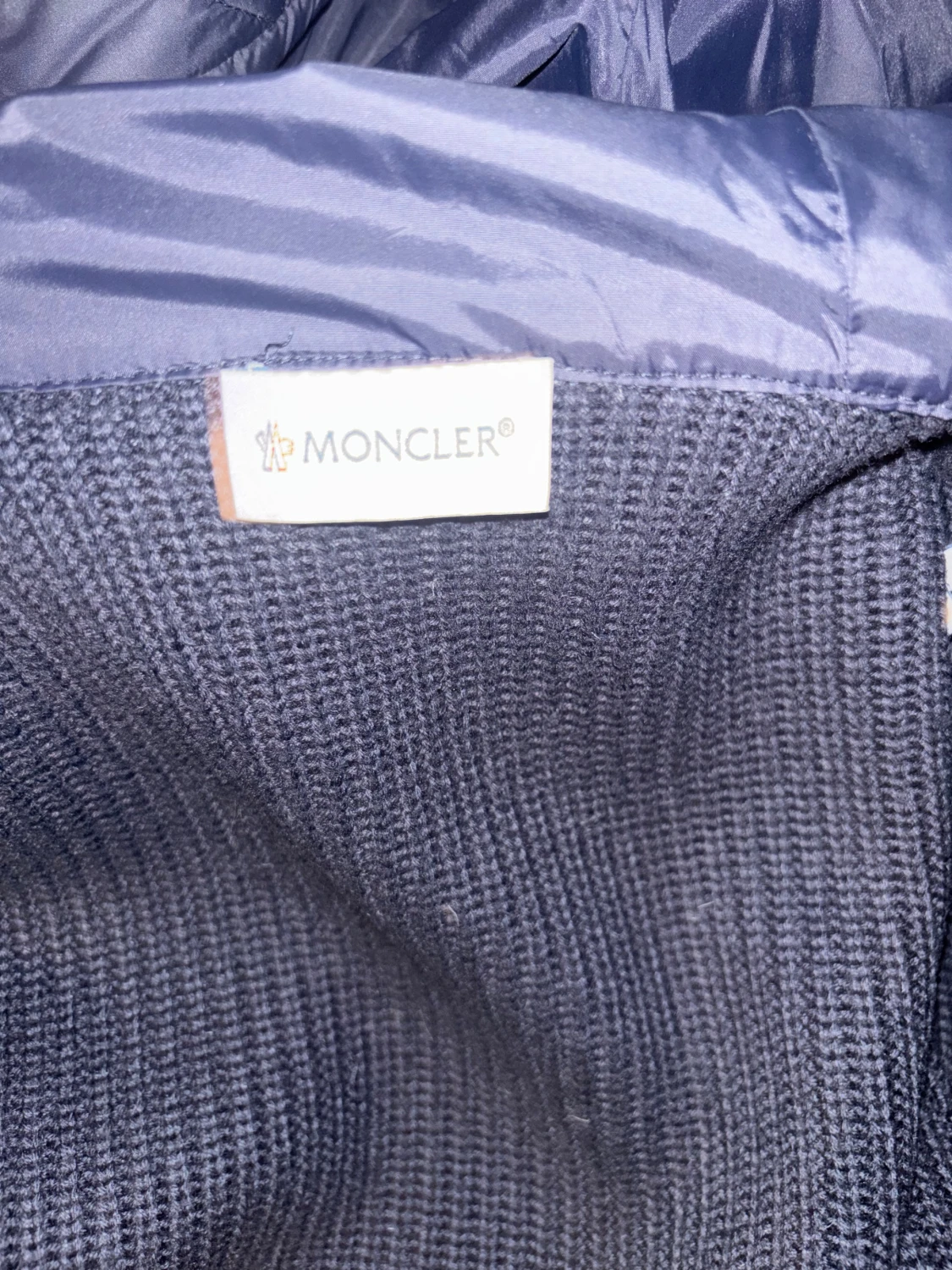 Mörkblå stickad cardigan jacka Moncler - 2