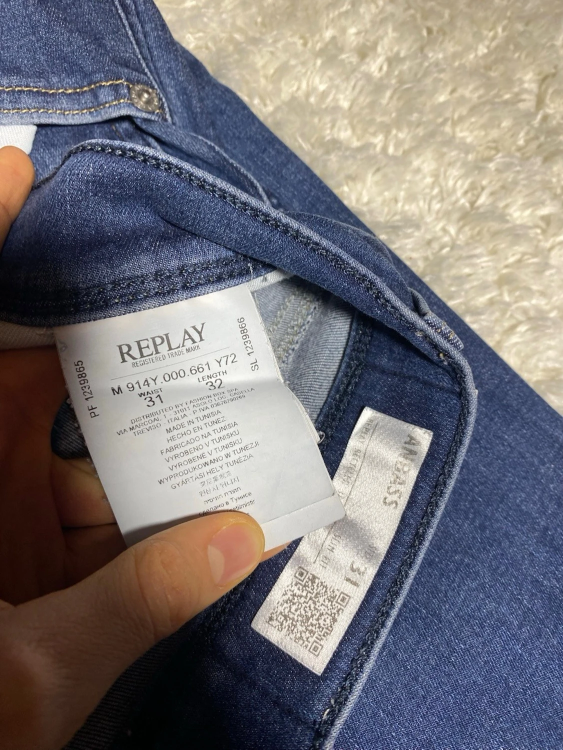 Mörkblå Replay Anbass jeans - 4