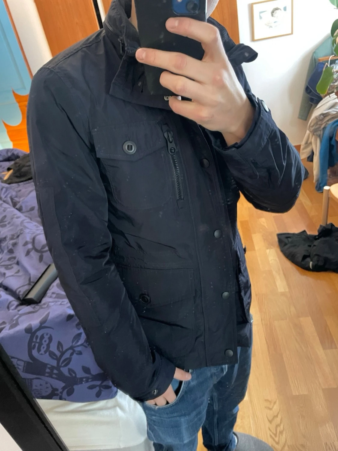 Mörkblå Fieldjacket - 1