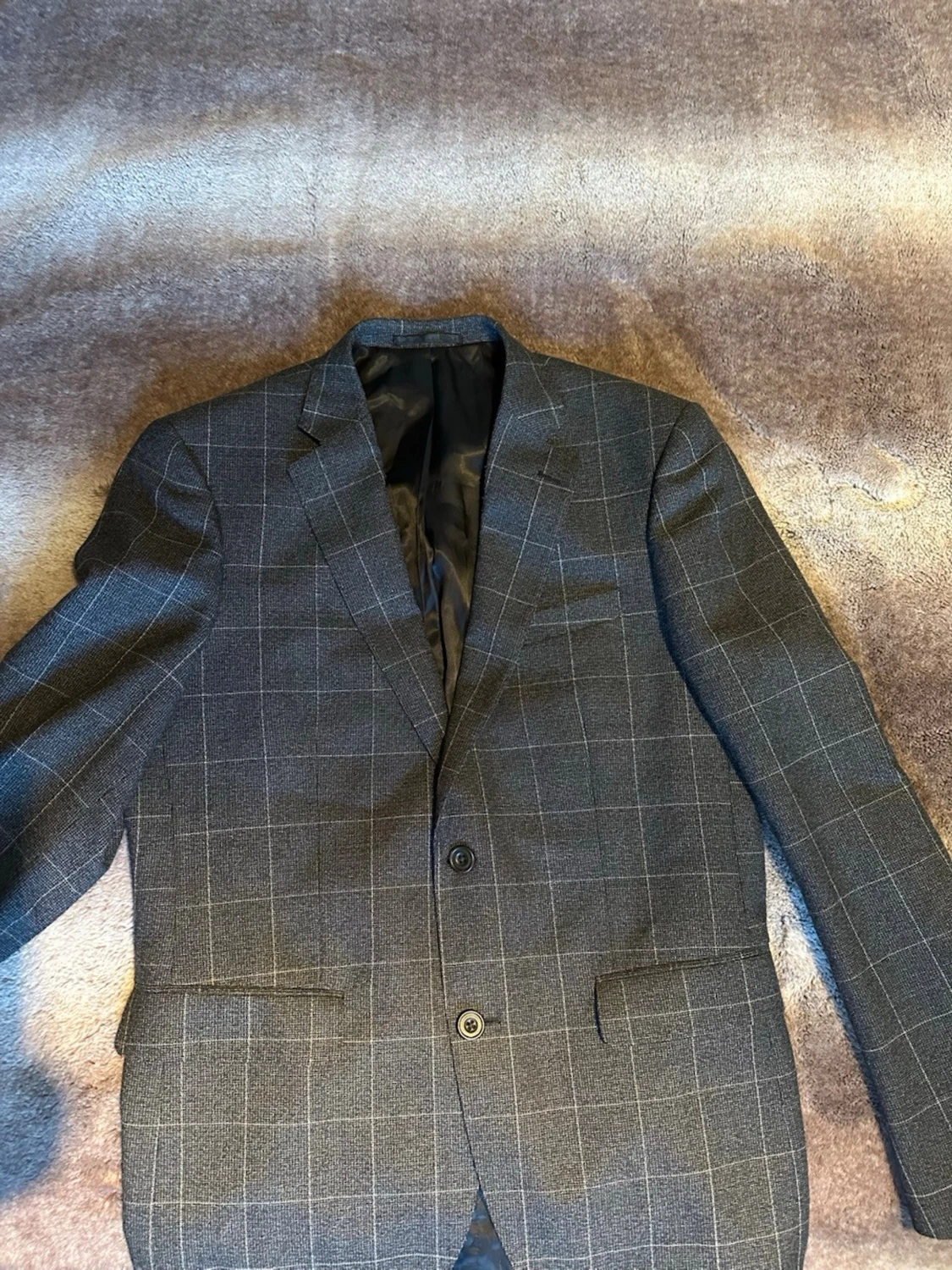 Rutig kavaj från Bläck i mörkgrå