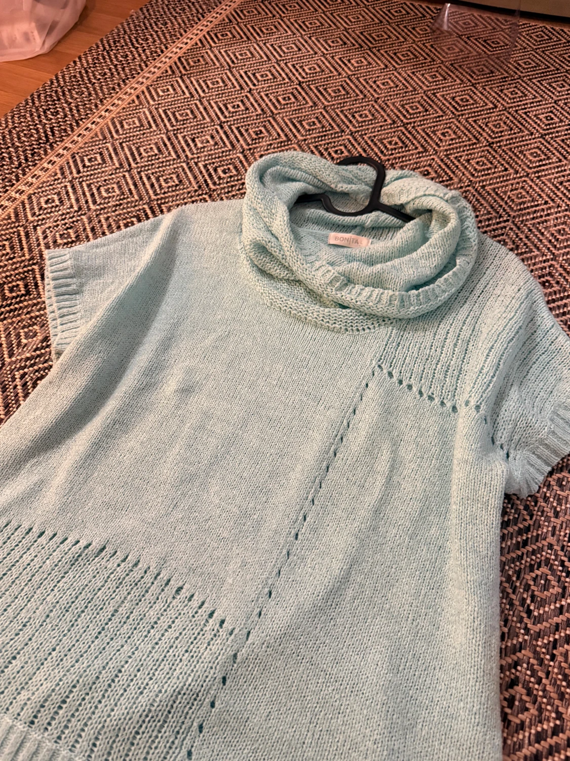 Ljusblå stickad polotröja Bonita - 2