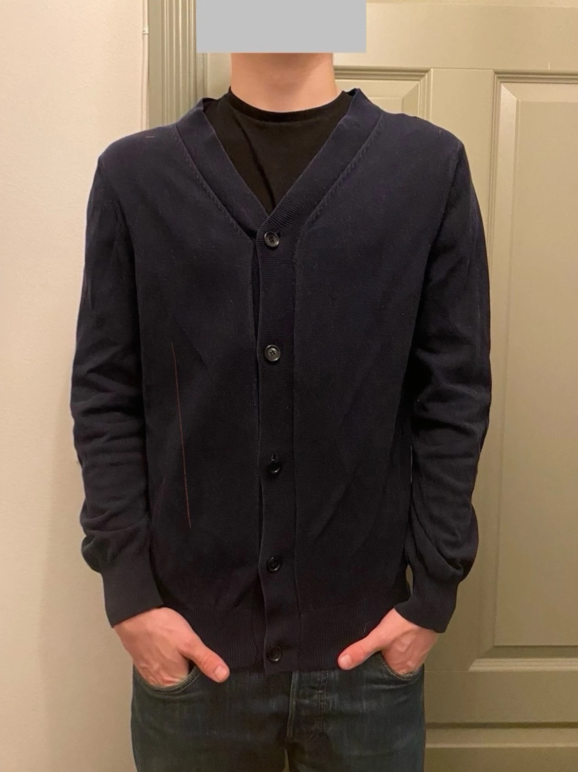 Marinblå kofta/cardigan från A.P.C. 