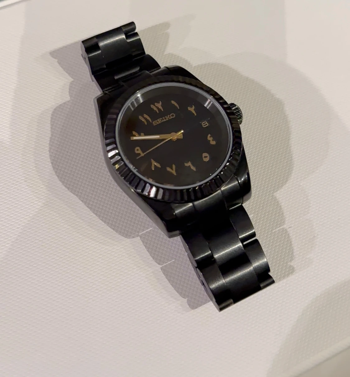 Svart seiko mod, automat, arabisk siffror - 1