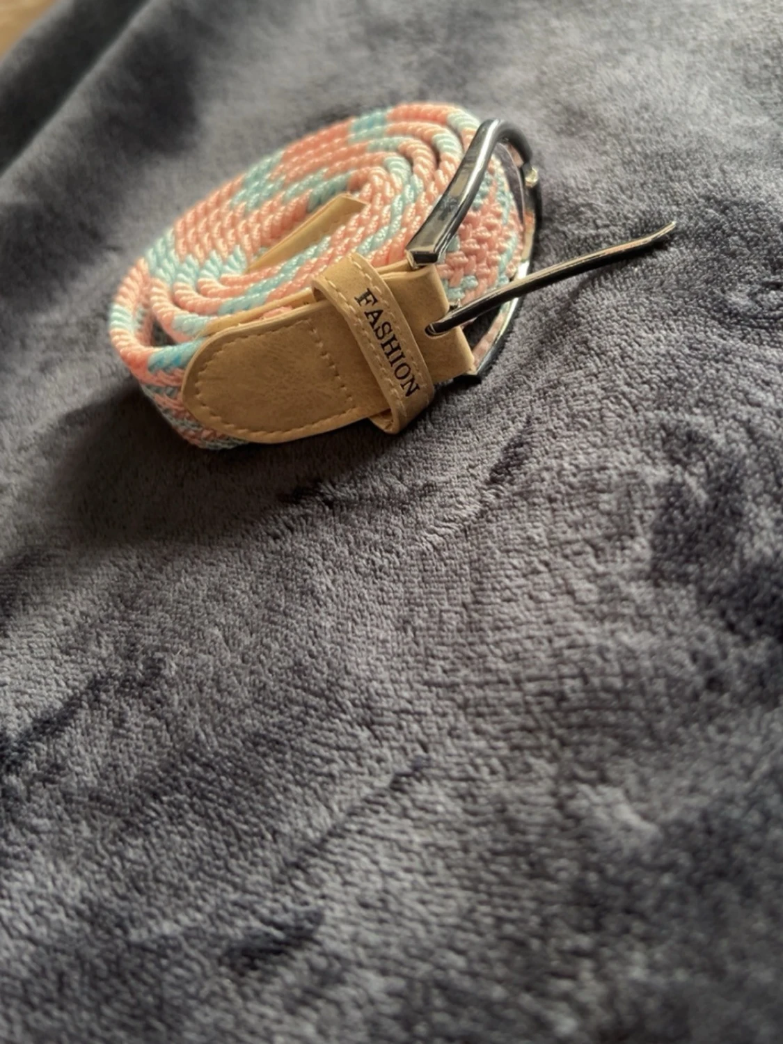 Pastellfärgat flätat bälte Fashion