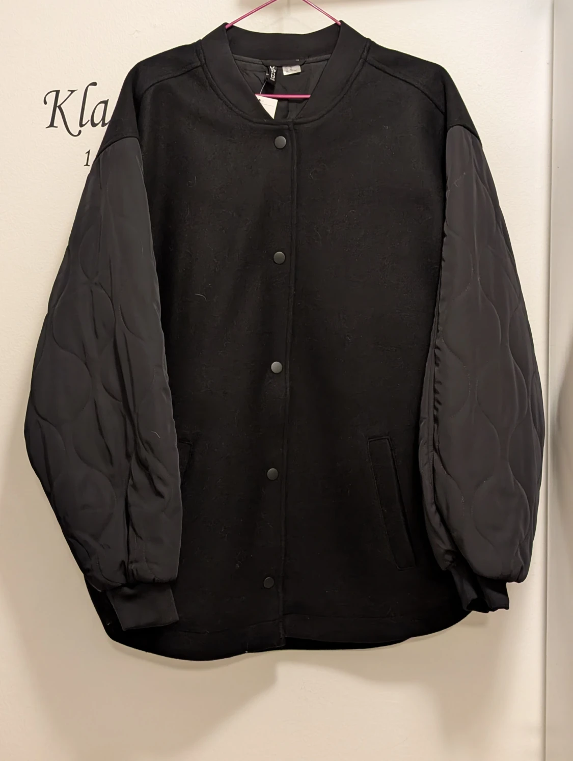 H&M Divided Oversized/Overshirt filtad svart jacka 