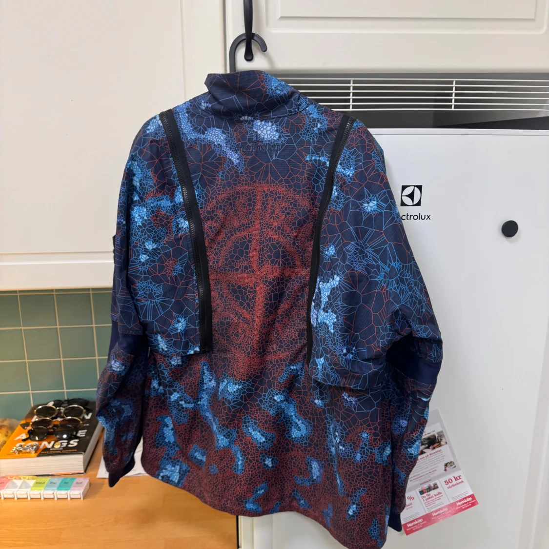 Stone Island mönstrad vindjacka blå/röd - 3