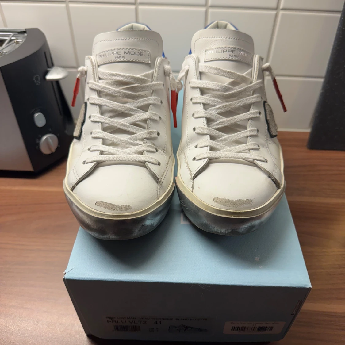 Philippe Model Prsx Low Leather Blue White  - 1