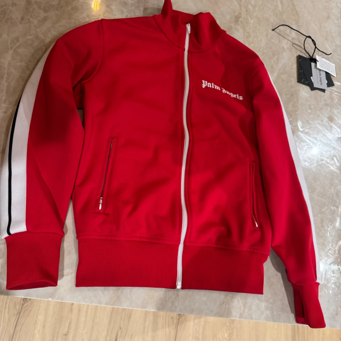Röd Palm Angels zip hoodie XS