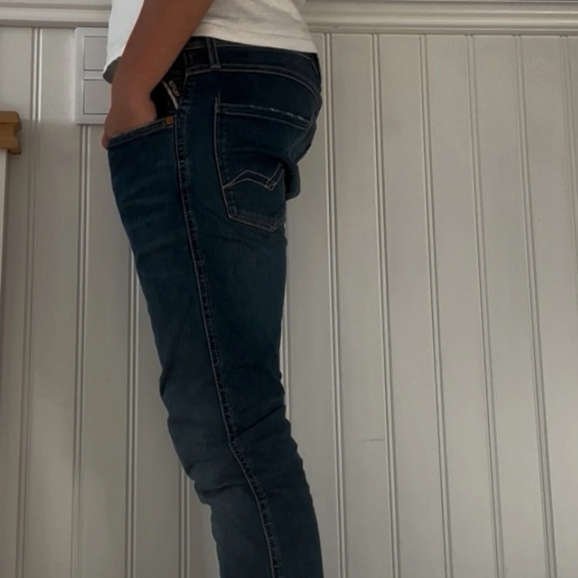 Blå slim fit jeans från Replay - 1
