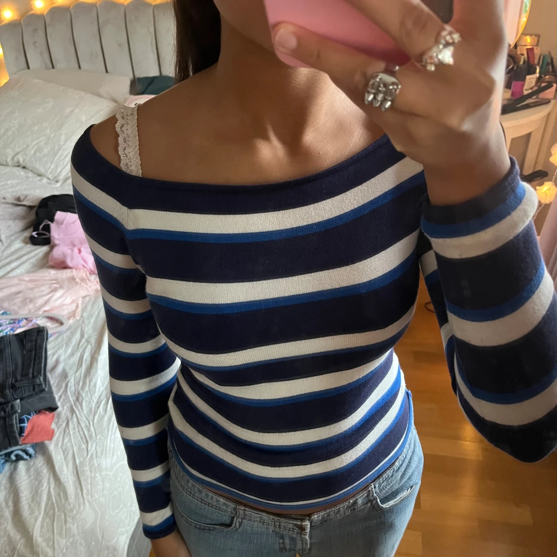 Randig långärmad topp från H&M - 1