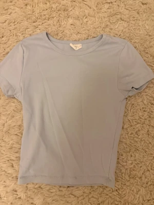 Ljusblå basic t-shirt - En enkel och stilren ljusblå t-shirt med rund hals och korta ärmar. Perfekt att matcha med jeans eller shorts för en clean look. Tillverkad i mjukt bomullsmaterial som känns skönt mot huden.