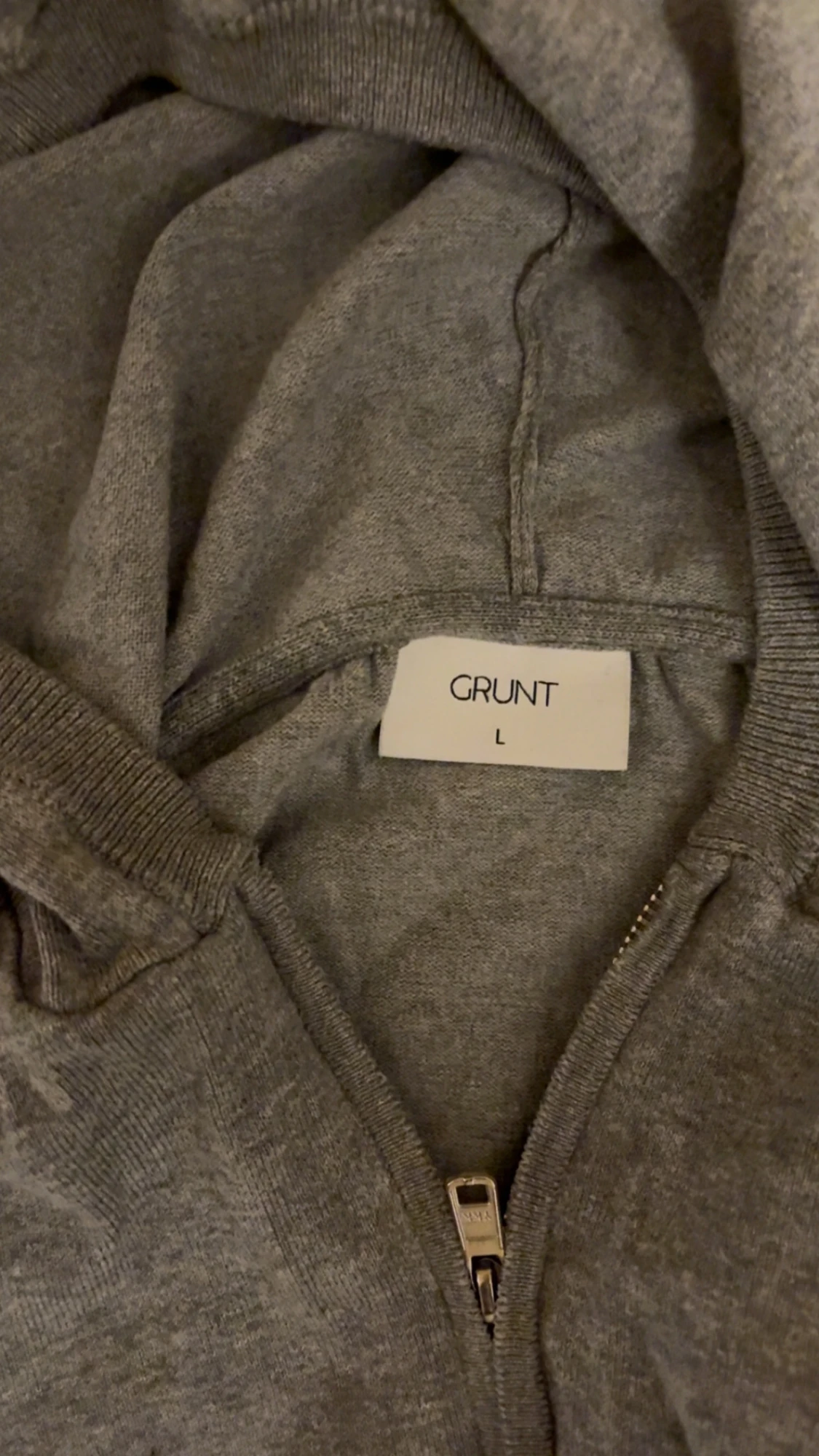 Grå hoodie från Grunt med dragkedja - 2