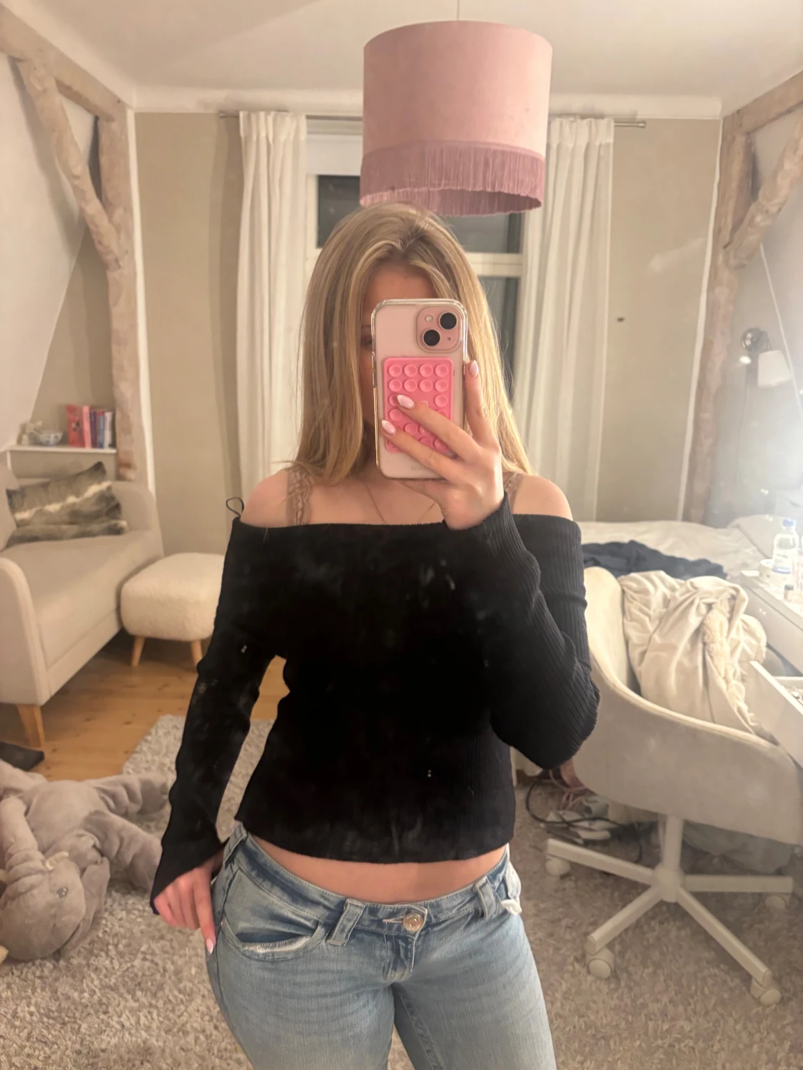 Svart offshoulder topp H&M - 1