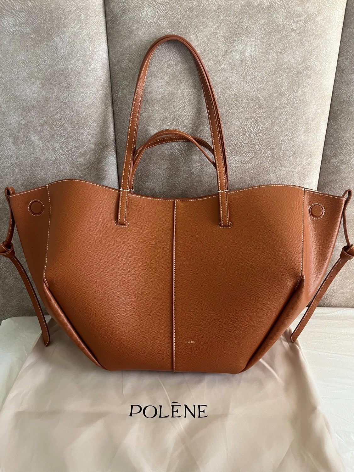 Brun handväska i skinn - 5