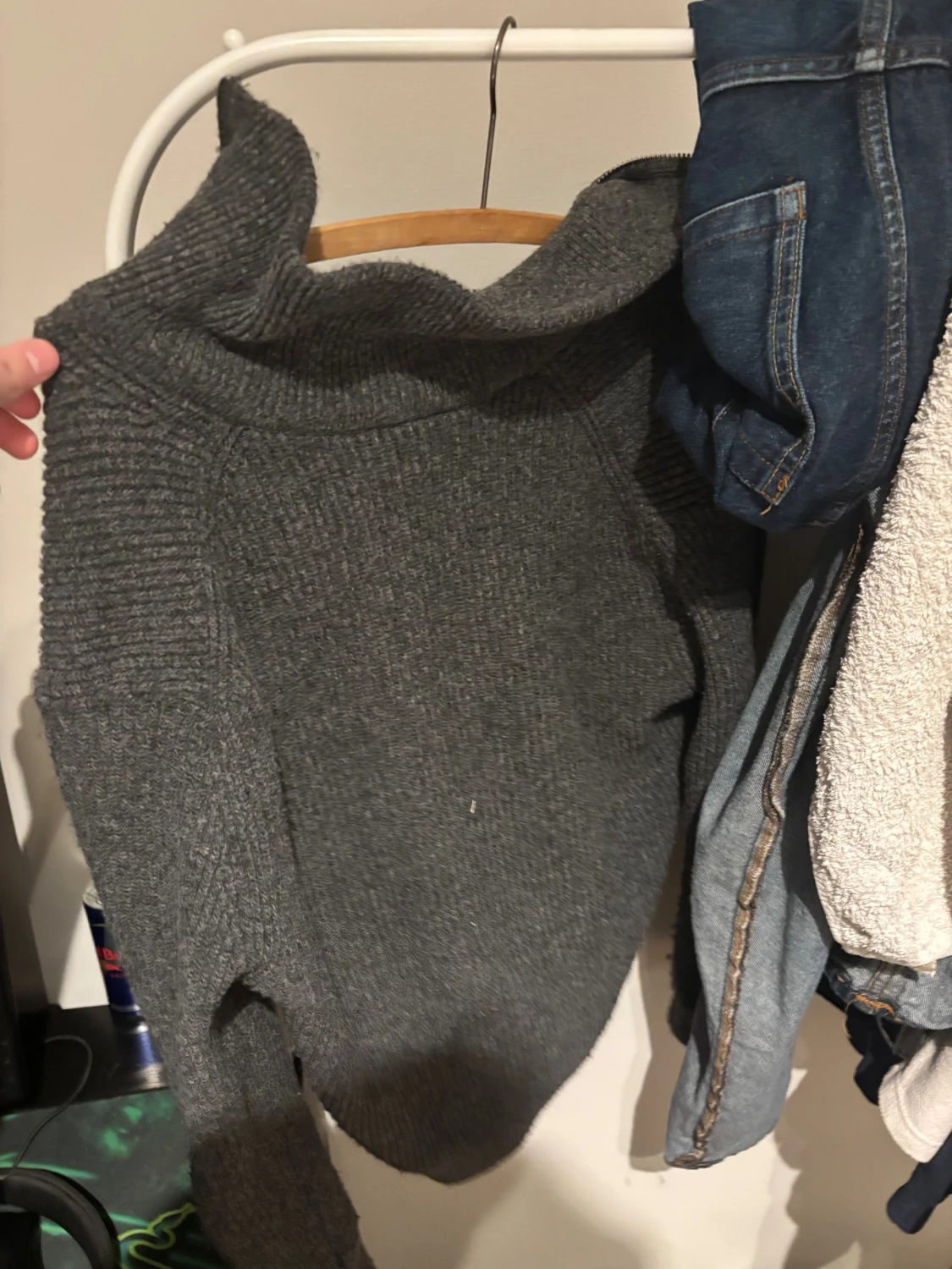 Mörkgrå stickad kofta från H&M - 2