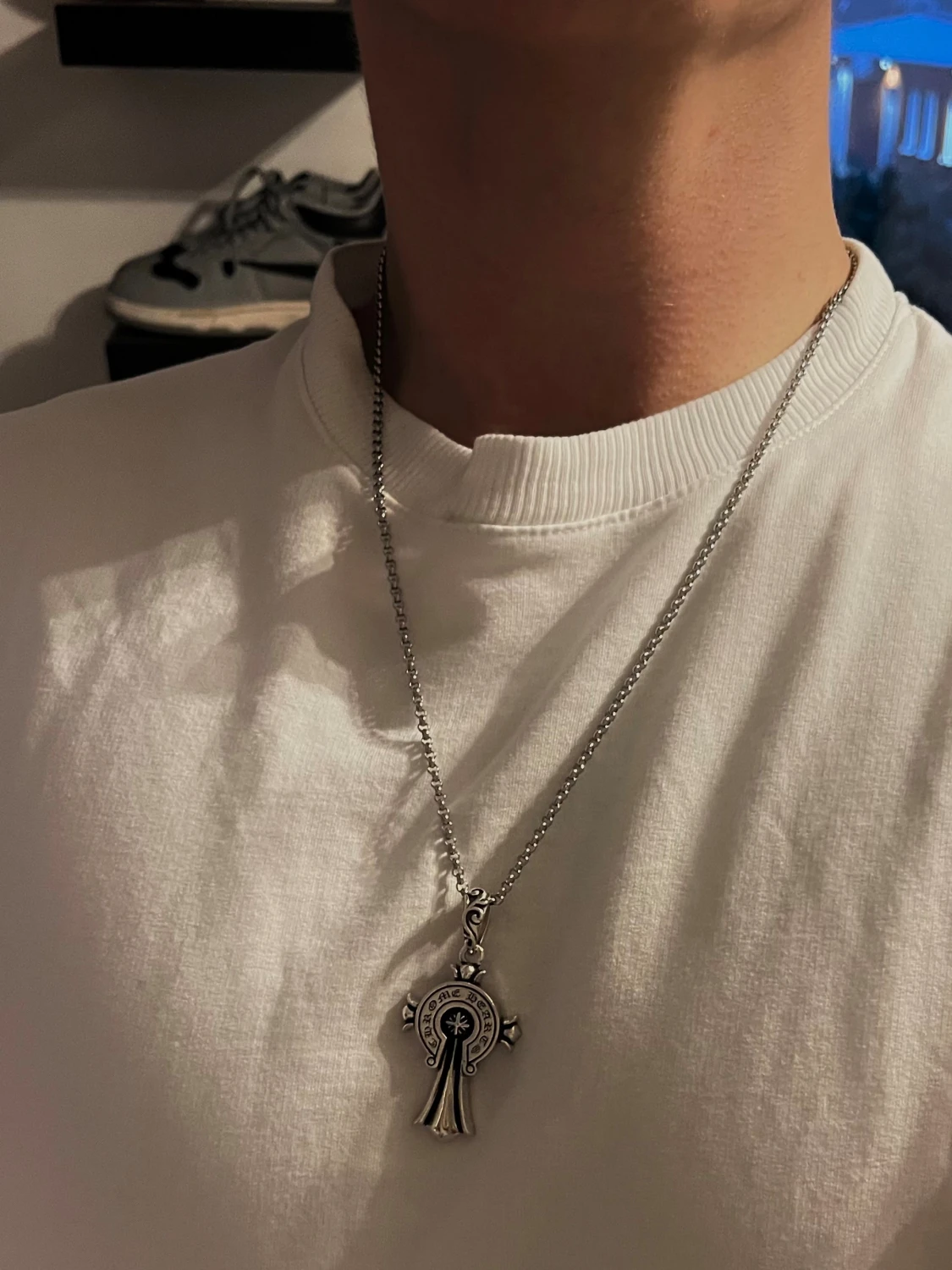 Silver Chrome Hearts halsband - 3