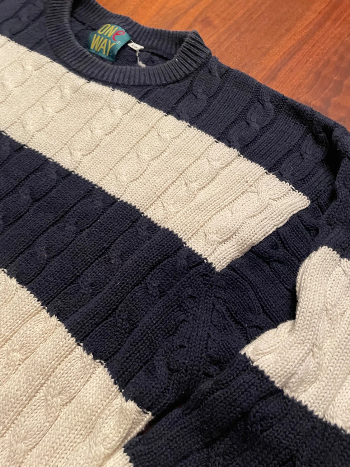 Randig stickad tröja från One Way - 3
