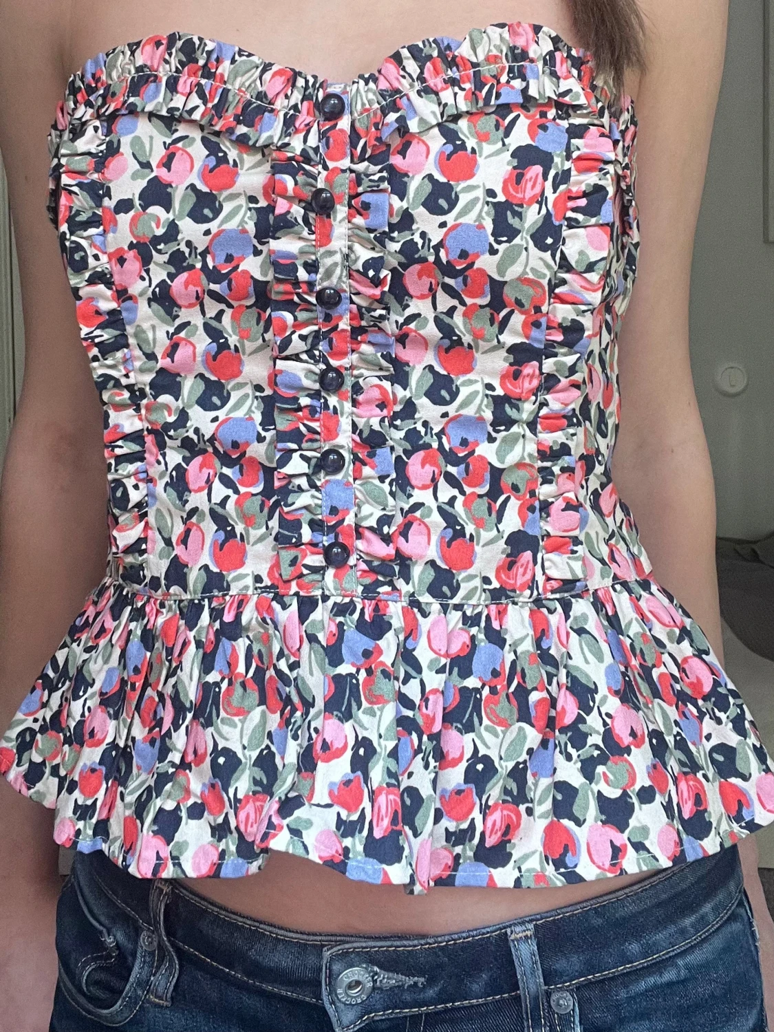 Färgglad korsettopp - 1