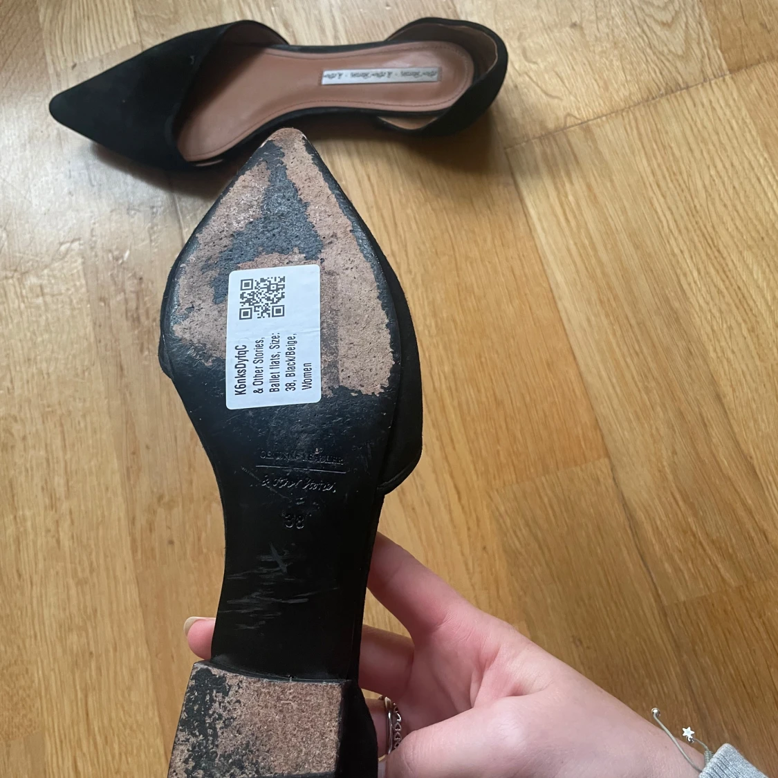 Svarta ballerinaskor med spetsig tå - 1