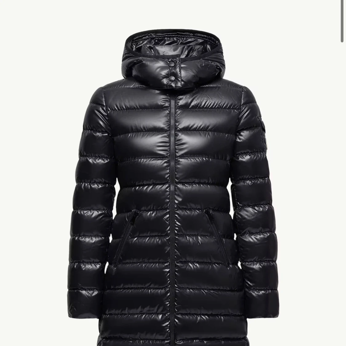 Svart lång jacka från Moncler