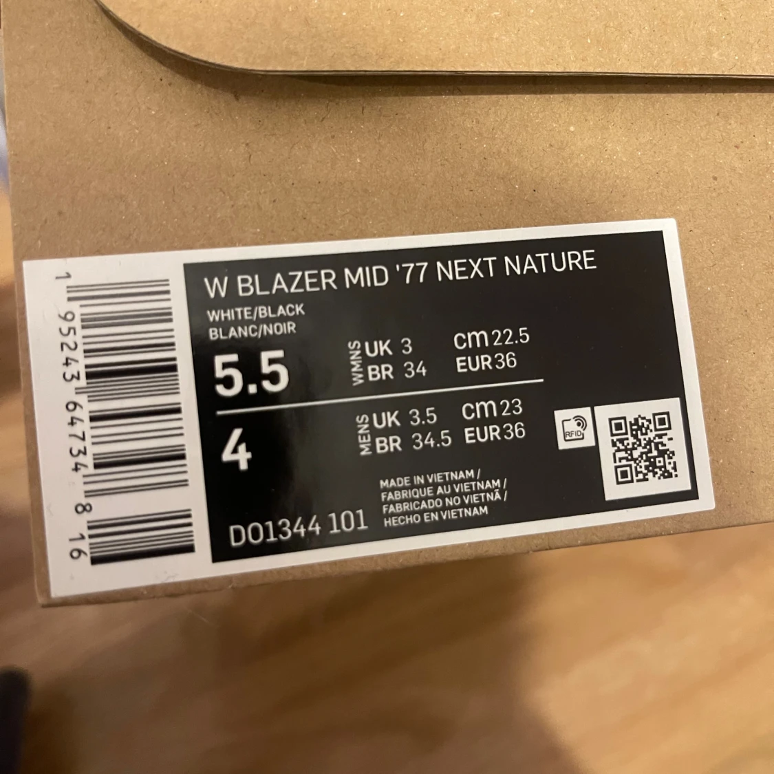 Nike Blazer Mid '77 Next Nature vit/svart