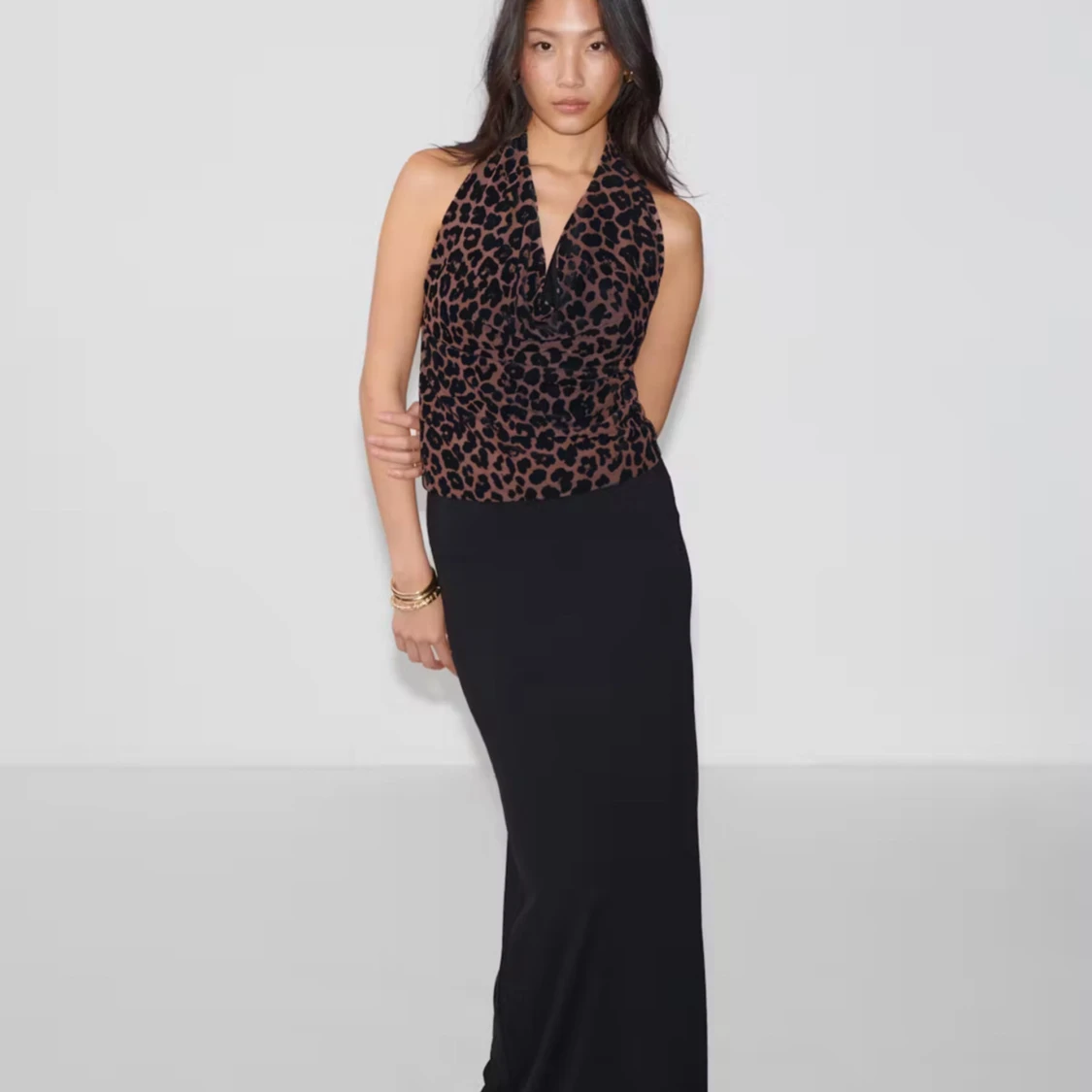 Burgundy och leopard singlet toppar S - 4