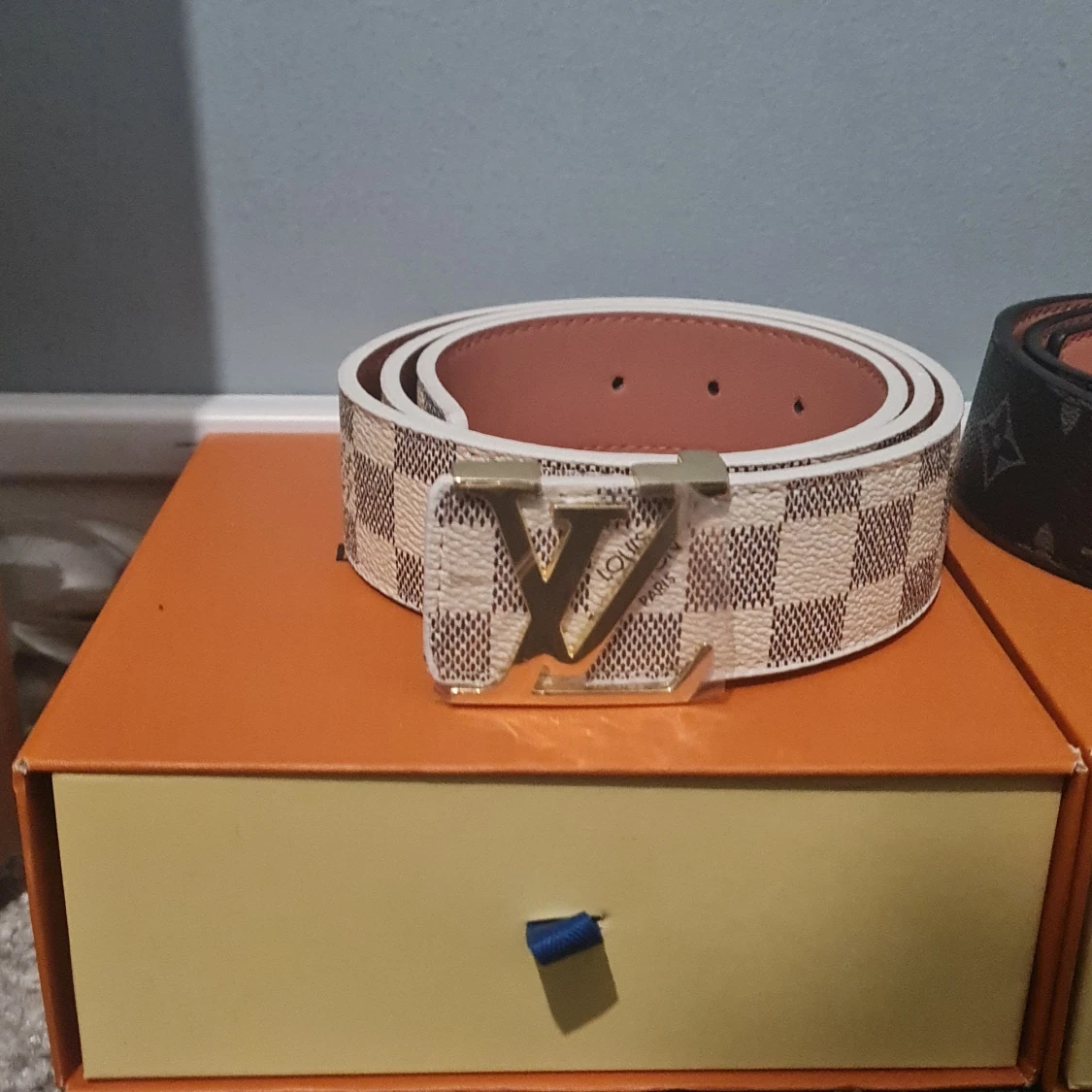 nl&v rutiga bälten med L&V-spänne - 1