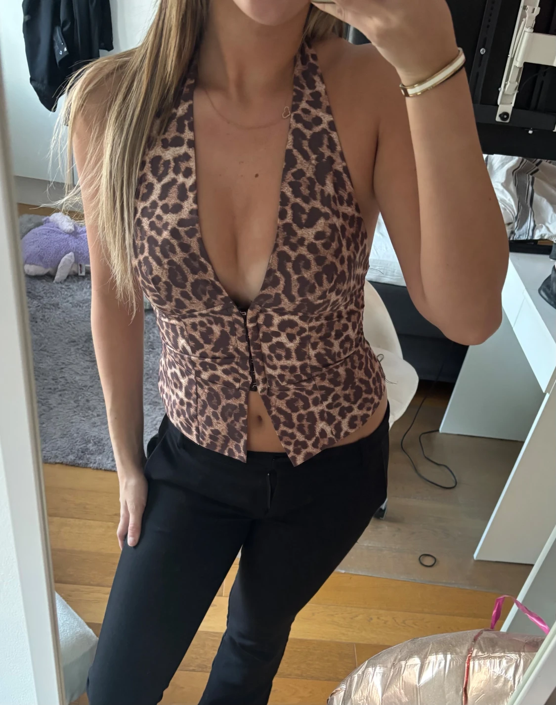 Leopardmönstrad korsett topp - 1