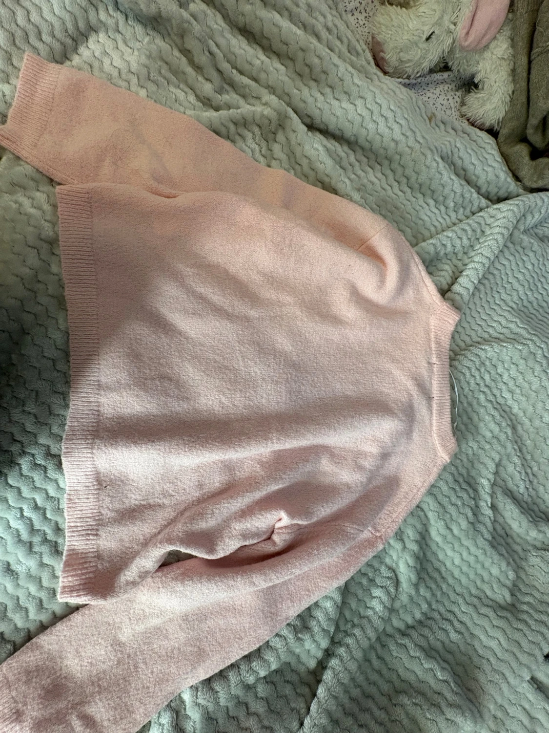 Ljus rosa stickad tröja  - 1