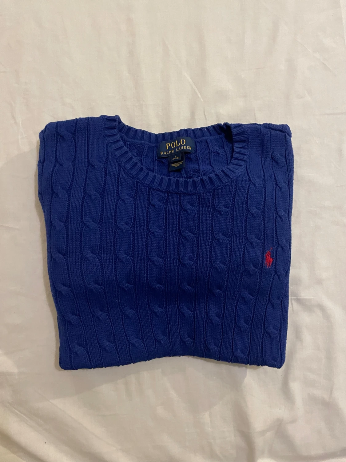 Blå kabelstickad tröja Polo Ralph Lauren - 1